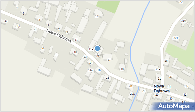 Nowa Dąbrowa, Nowa Dąbrowa, 15, mapa Nowa Dąbrowa