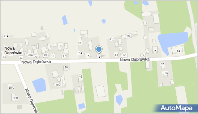 Nowa Dąbrówka, Nowa Dąbrówka, 14, mapa Nowa Dąbrówka