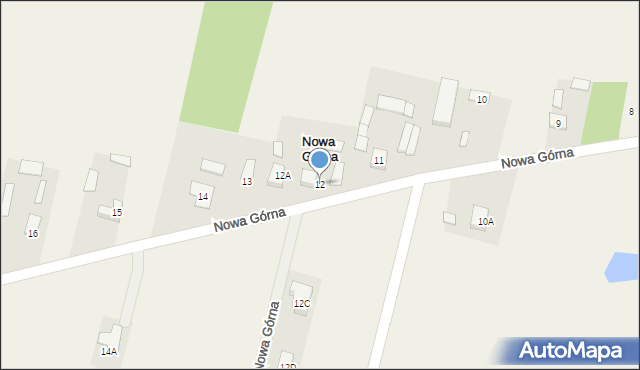 Nowa Górna, Nowa Górna, 12, mapa Nowa Górna