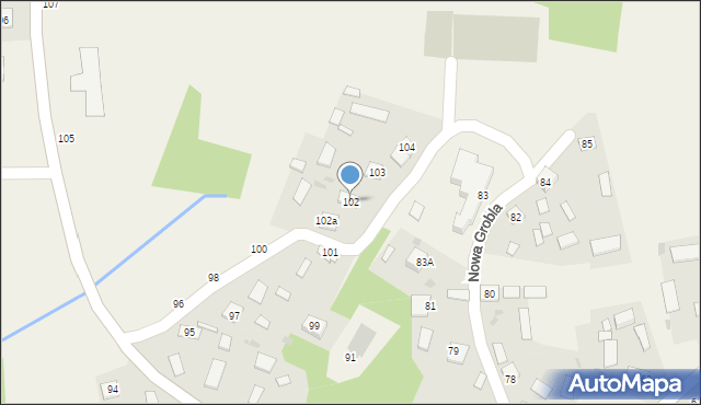 Nowa Grobla, Nowa Grobla, 102, mapa Nowa Grobla