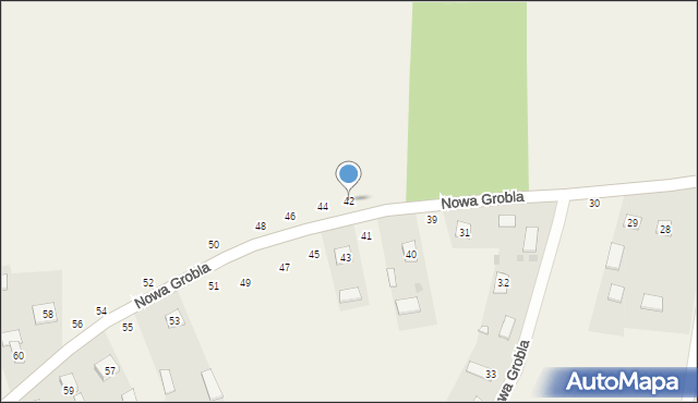 Nowa Grobla, Nowa Grobla, 42, mapa Nowa Grobla