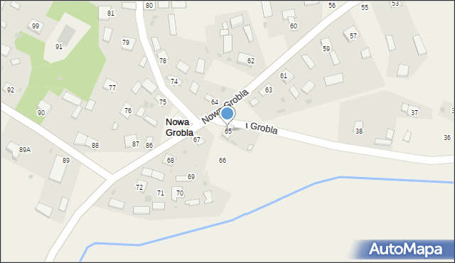 Nowa Grobla, Nowa Grobla, 65, mapa Nowa Grobla