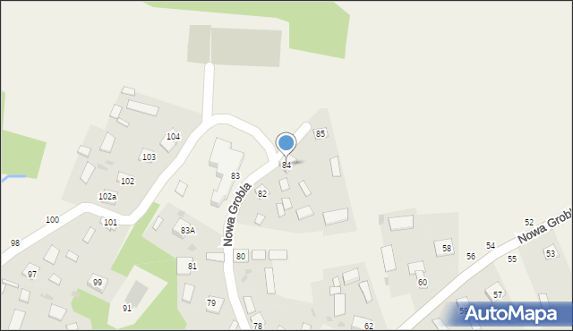 Nowa Grobla, Nowa Grobla, 84, mapa Nowa Grobla