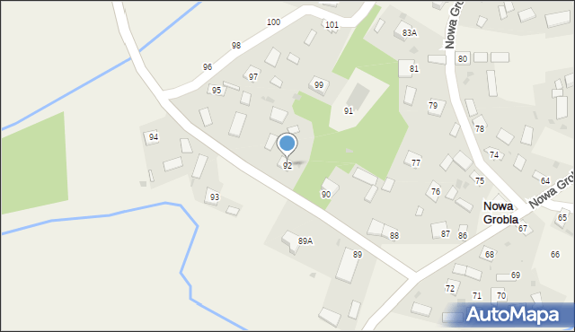 Nowa Grobla, Nowa Grobla, 92, mapa Nowa Grobla