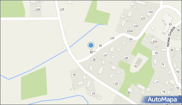 Nowa Grobla, Nowa Grobla, 96, mapa Nowa Grobla