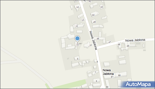 Nowa Jabłona, Nowa Jabłona, 11, mapa Nowa Jabłona