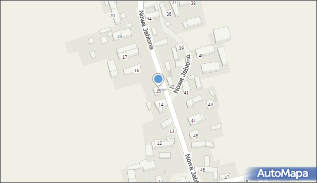 Nowa Jabłona, Nowa Jabłona, 15, mapa Nowa Jabłona