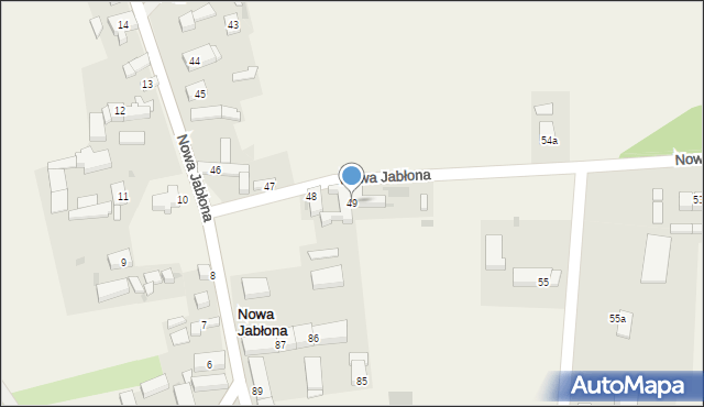 Nowa Jabłona, Nowa Jabłona, 49, mapa Nowa Jabłona