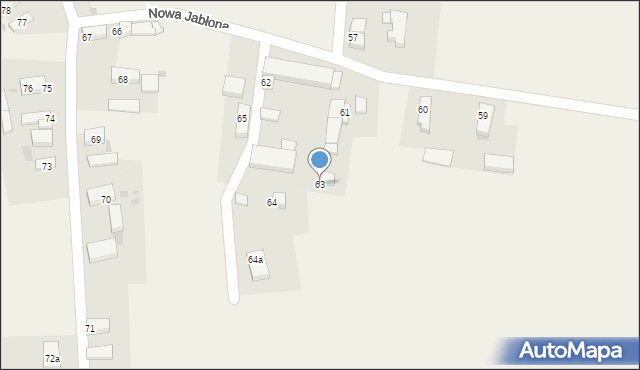 Nowa Jabłona, Nowa Jabłona, 63, mapa Nowa Jabłona