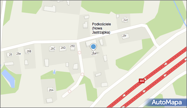 Nowa Jastrząbka, Nowa Jastrząbka, 25A, mapa Nowa Jastrząbka