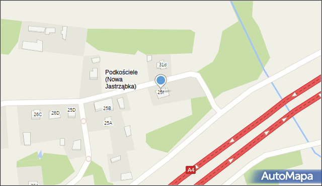 Nowa Jastrząbka, Nowa Jastrząbka, 25f, mapa Nowa Jastrząbka