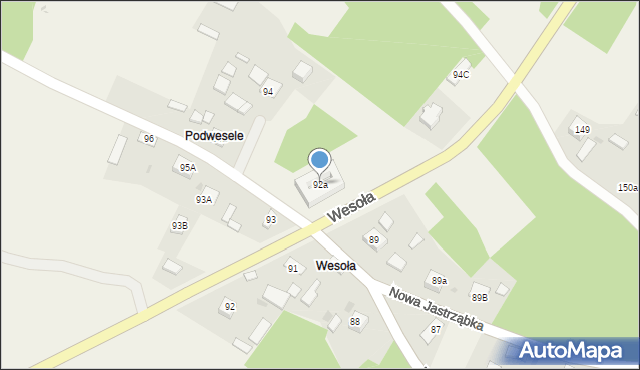 Nowa Jastrząbka, Nowa Jastrząbka, 92a, mapa Nowa Jastrząbka