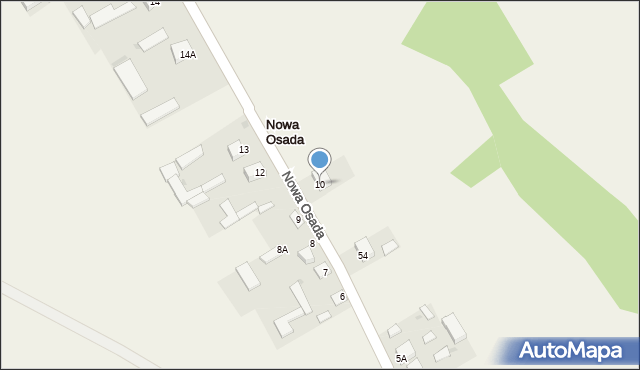 Nowa Osada, Nowa Osada, 10, mapa Nowa Osada