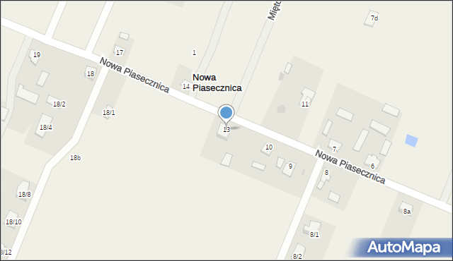 Nowa Piasecznica, Nowa Piasecznica, 13, mapa Nowa Piasecznica