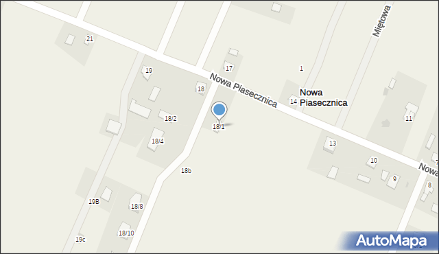 Nowa Piasecznica, Nowa Piasecznica, 18a, mapa Nowa Piasecznica