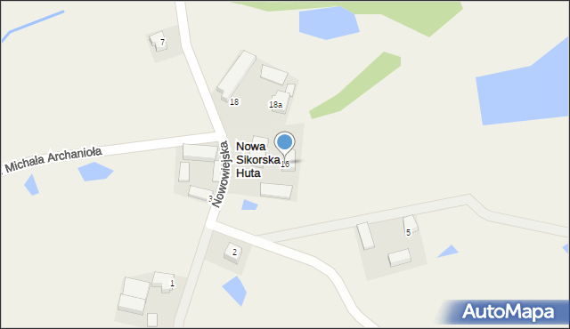 Nowa Sikorska Huta, Nowowiejska, 16, mapa Nowa Sikorska Huta