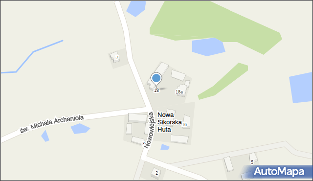 Nowa Sikorska Huta, Nowowiejska, 18, mapa Nowa Sikorska Huta