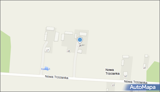 Nowa Trzcianka, Nowa Trzcianka, 15, mapa Nowa Trzcianka