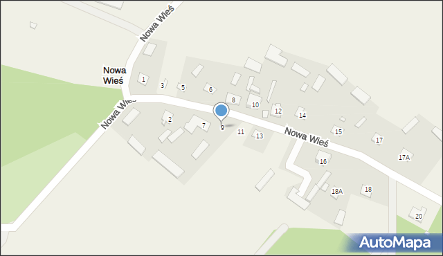 Nowa Wieś, Nowa Wieś, 9, mapa Nowa Wieś