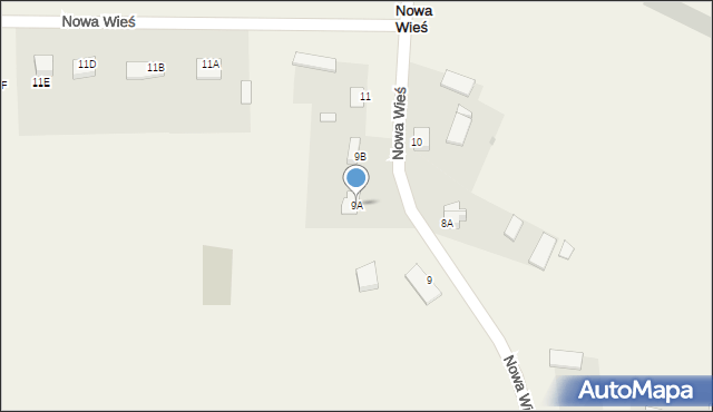 Nowa Wieś, Nowa Wieś, 9A, mapa Nowa Wieś