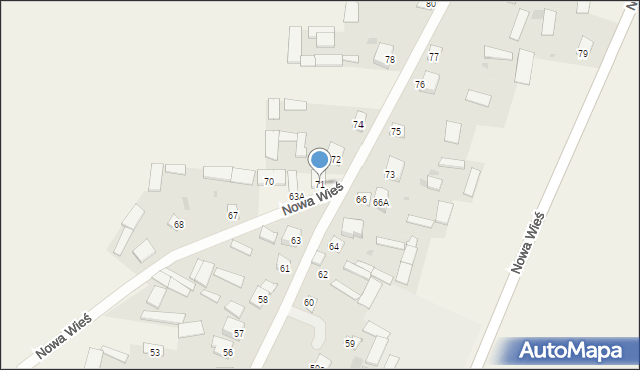 Nowa Wieś, Nowa Wieś, 71, mapa Nowa Wieś