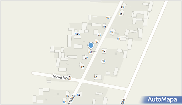 Nowa Wieś, Nowa Wieś, 91, mapa Nowa Wieś
