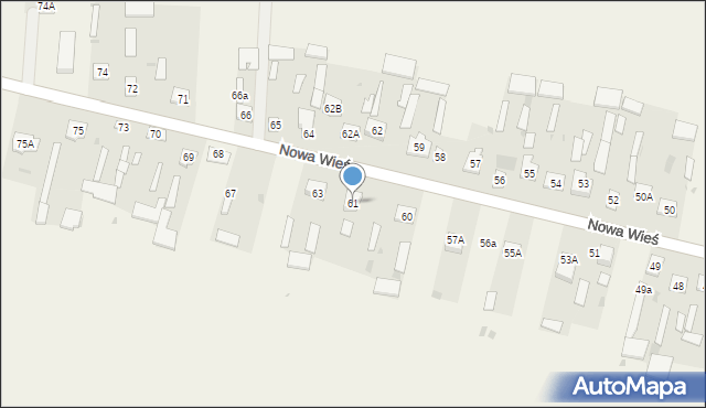 Nowa Wieś, Nowa Wieś, 61, mapa Nowa Wieś