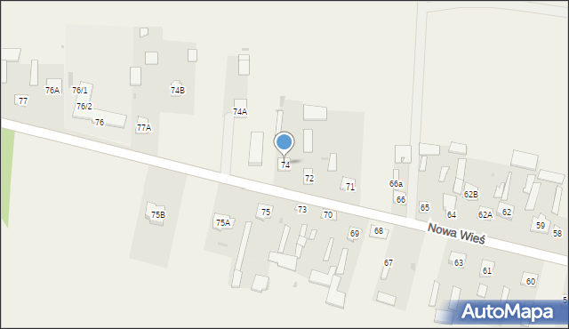 Nowa Wieś, Nowa Wieś, 74, mapa Nowa Wieś