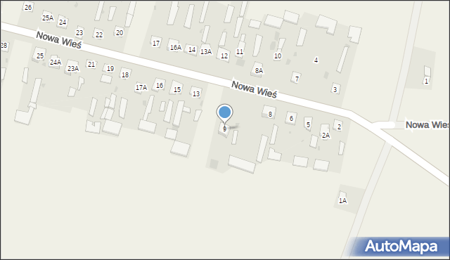 Nowa Wieś, Nowa Wieś, 9, mapa Nowa Wieś