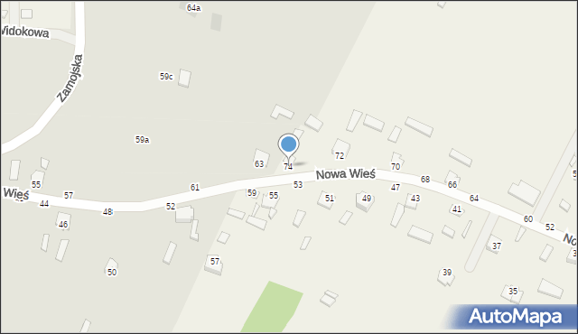 Nowa Wieś, Nowa Wieś, 74, mapa Nowa Wieś
