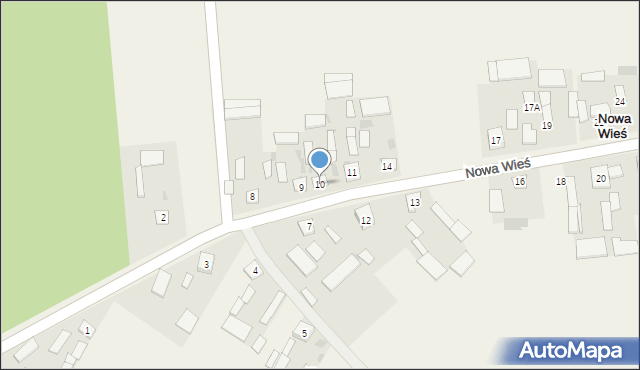 Nowa Wieś, Nowa Wieś, 10, mapa Nowa Wieś