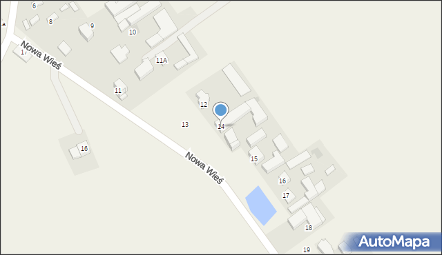 Nowa Wieś, Nowa Wieś, 14, mapa Nowa Wieś