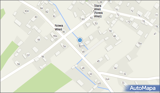 Nowa Wieś, Nowa Wieś, 51, mapa Nowa Wieś