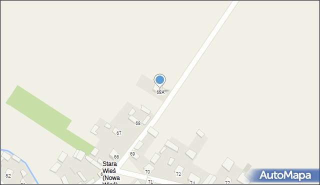 Nowa Wieś, Nowa Wieś, 68A, mapa Nowa Wieś
