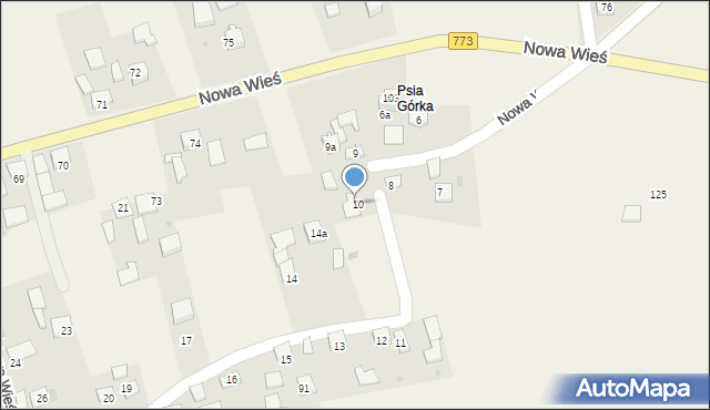 Nowa Wieś, Nowa Wieś, 10, mapa Nowa Wieś