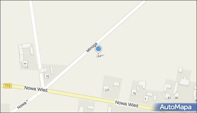 Nowa Wieś, Nowa Wieś, 114, mapa Nowa Wieś
