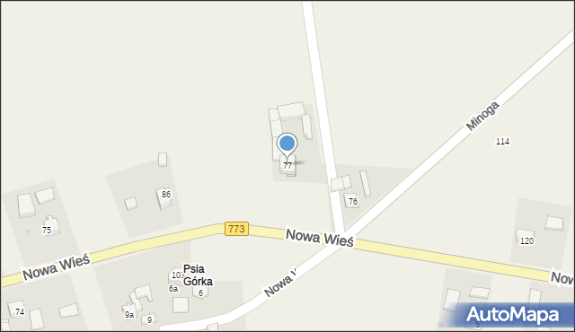 Nowa Wieś, Nowa Wieś, 77, mapa Nowa Wieś