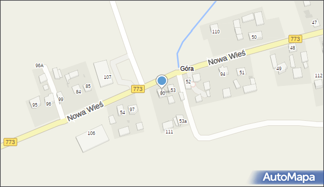 Nowa Wieś, Nowa Wieś, 90, mapa Nowa Wieś