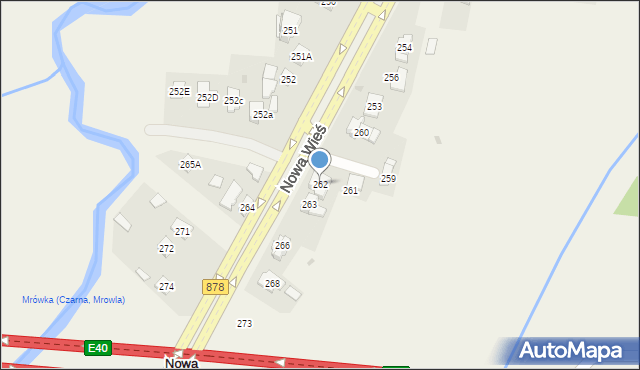 Nowa Wieś, Nowa Wieś, 262, mapa Nowa Wieś
