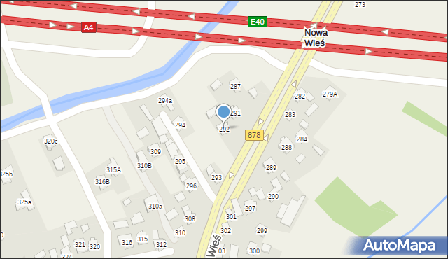 Nowa Wieś, Nowa Wieś, 292, mapa Nowa Wieś
