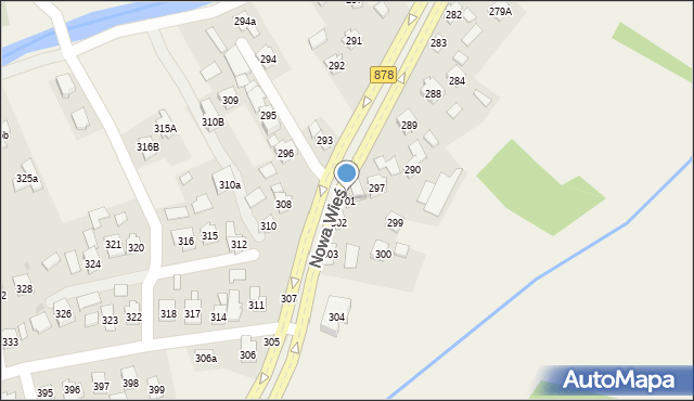 Nowa Wieś, Nowa Wieś, 301, mapa Nowa Wieś