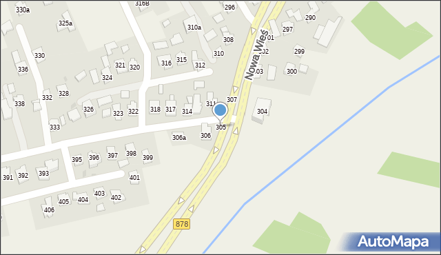 Nowa Wieś, Nowa Wieś, 305, mapa Nowa Wieś