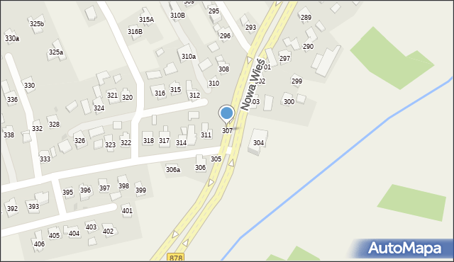 Nowa Wieś, Nowa Wieś, 307, mapa Nowa Wieś