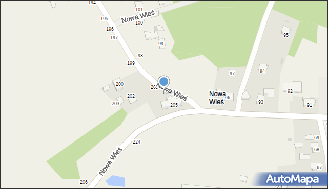 Nowa Wieś, Nowa Wieś, 204, mapa Nowa Wieś