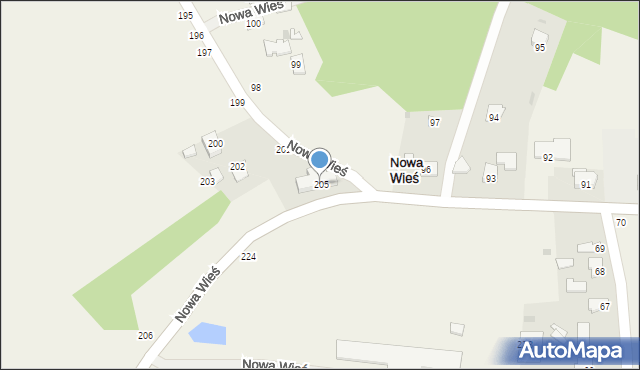 Nowa Wieś, Nowa Wieś, 205, mapa Nowa Wieś