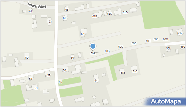 Nowa Wieś, Nowa Wieś, 60A, mapa Nowa Wieś