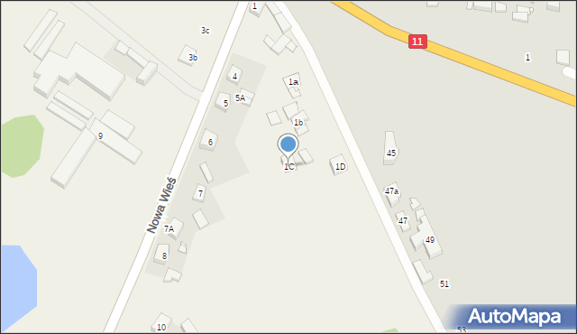 Nowa Wieś, Nowa Wieś, 1C, mapa Nowa Wieś