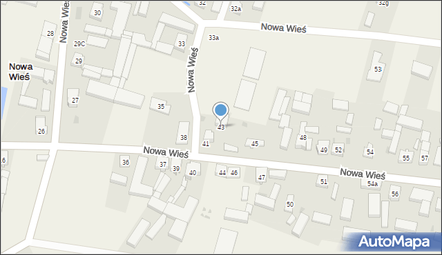 Nowa Wieś, Nowa Wieś, 43, mapa Nowa Wieś