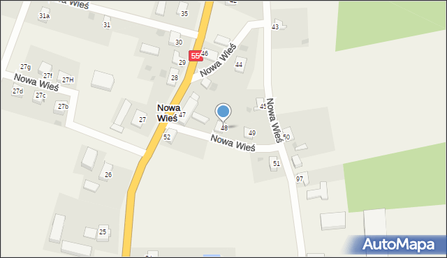 Nowa Wieś, Nowa Wieś, 48, mapa Nowa Wieś