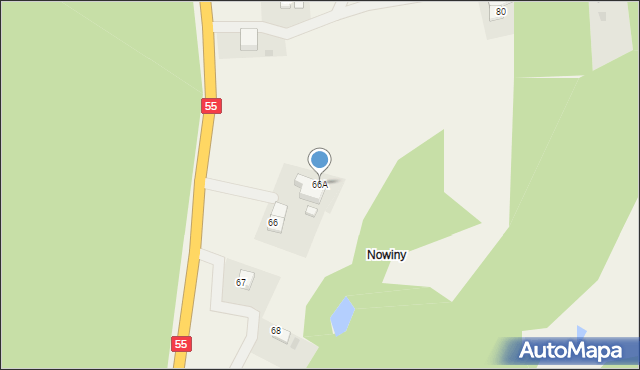 Nowa Wieś, Nowa Wieś, 66A, mapa Nowa Wieś